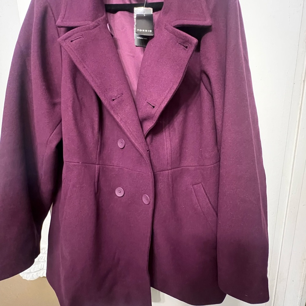 Torrid Women's Purple Pea Coat